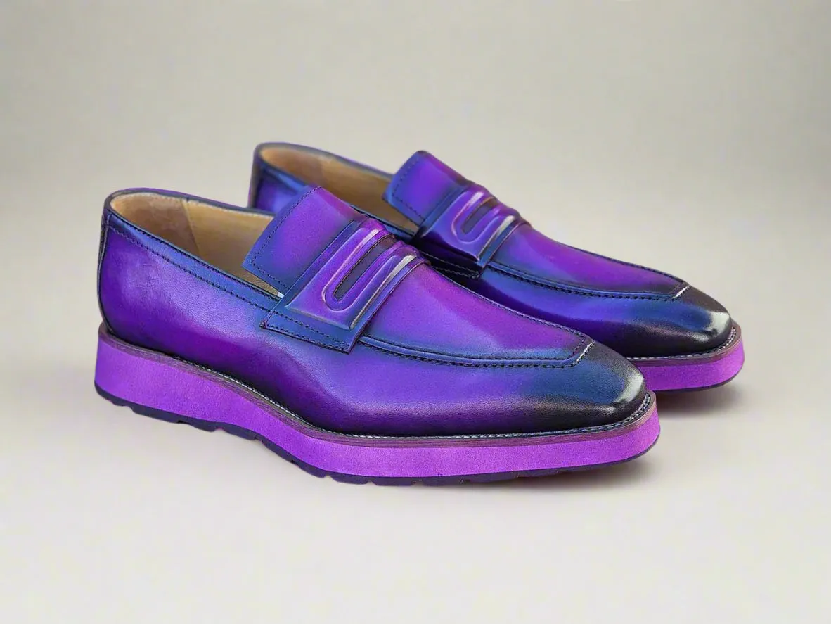 Leather Penny Loafer in Chunky Sole
