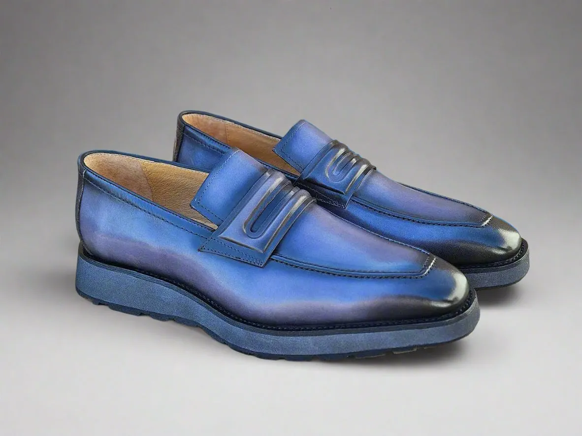 Leather Penny Loafer in Chunky Sole