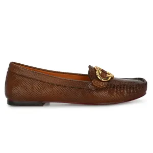 Liz Brown Leather Loafers