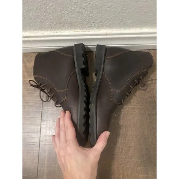 LL Bean Brown Leather Boots Size 7.5 M Lace Up Chukka Men’s New