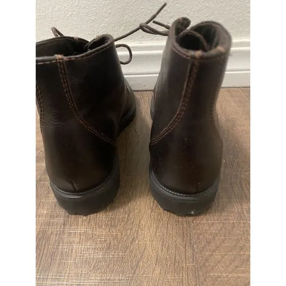 LL Bean Brown Leather Boots Size 7.5 M Lace Up Chukka Men’s New