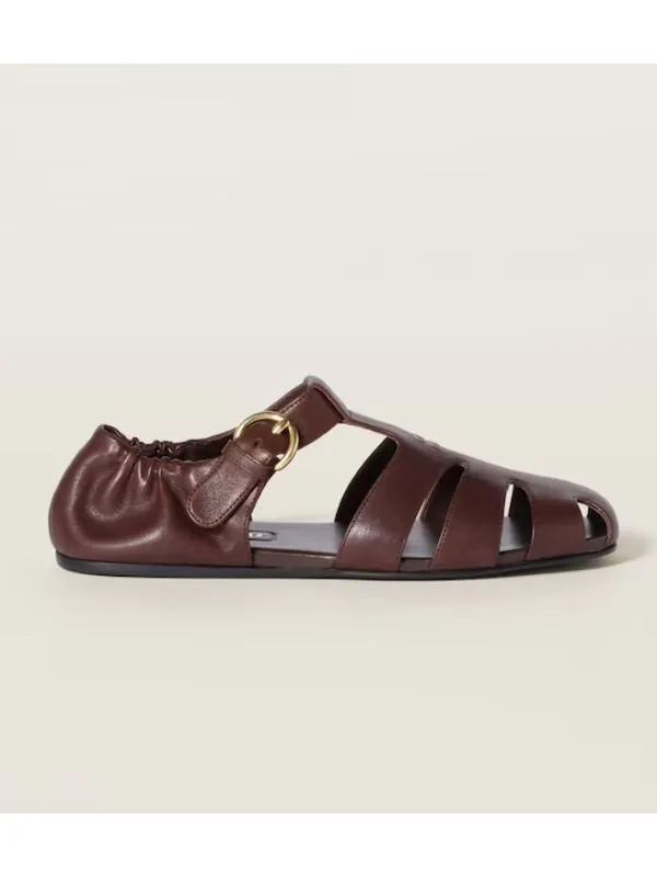 Logo Leather Fisherman Sandals
