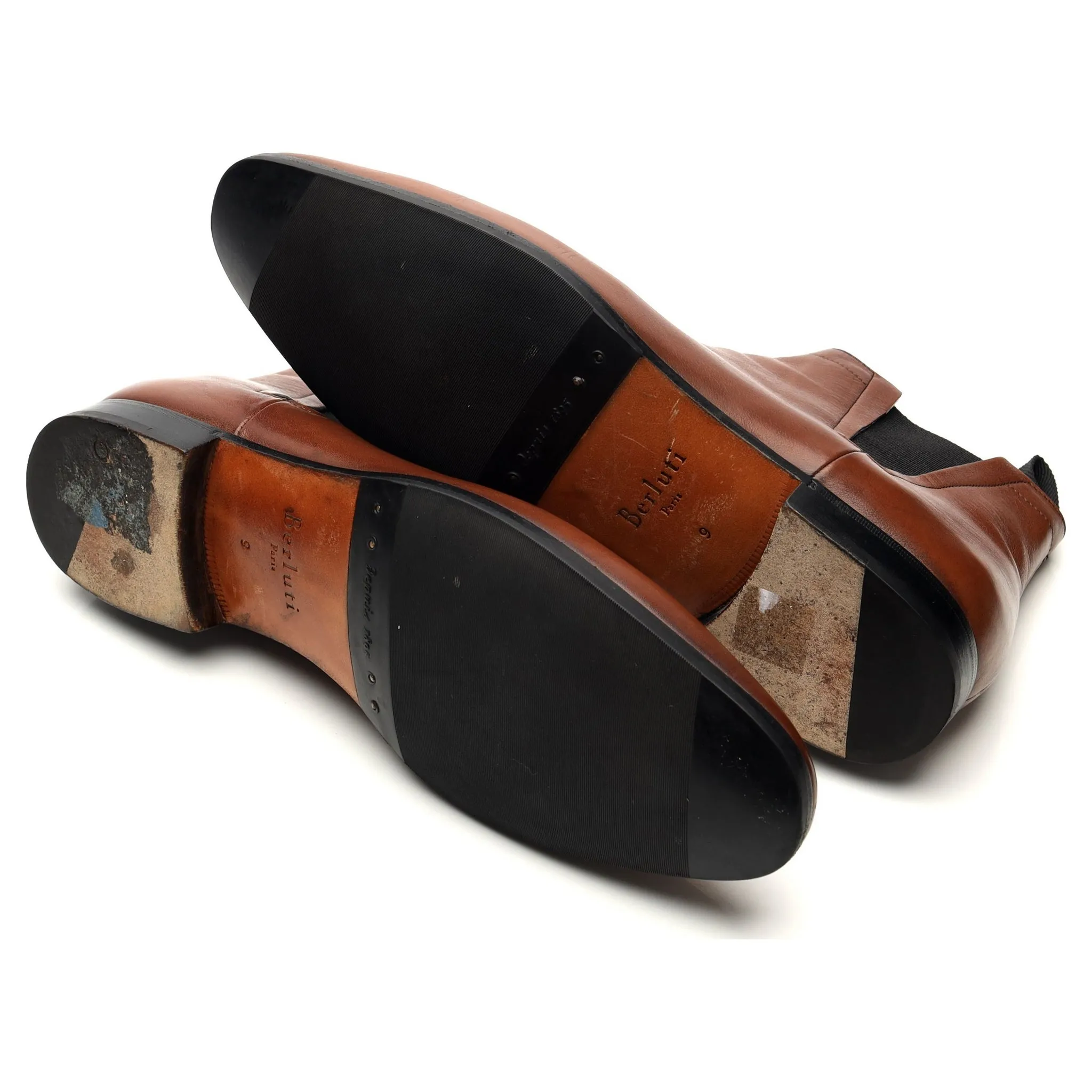 'Lorenzo Rimini' Brown Leather Chelsea Boots UK 9
