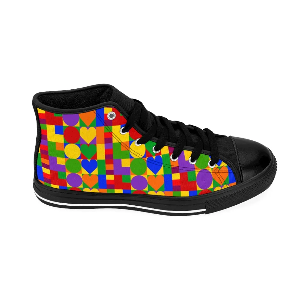 Love Squared - Primary Colors - Women's High-top Sneakers