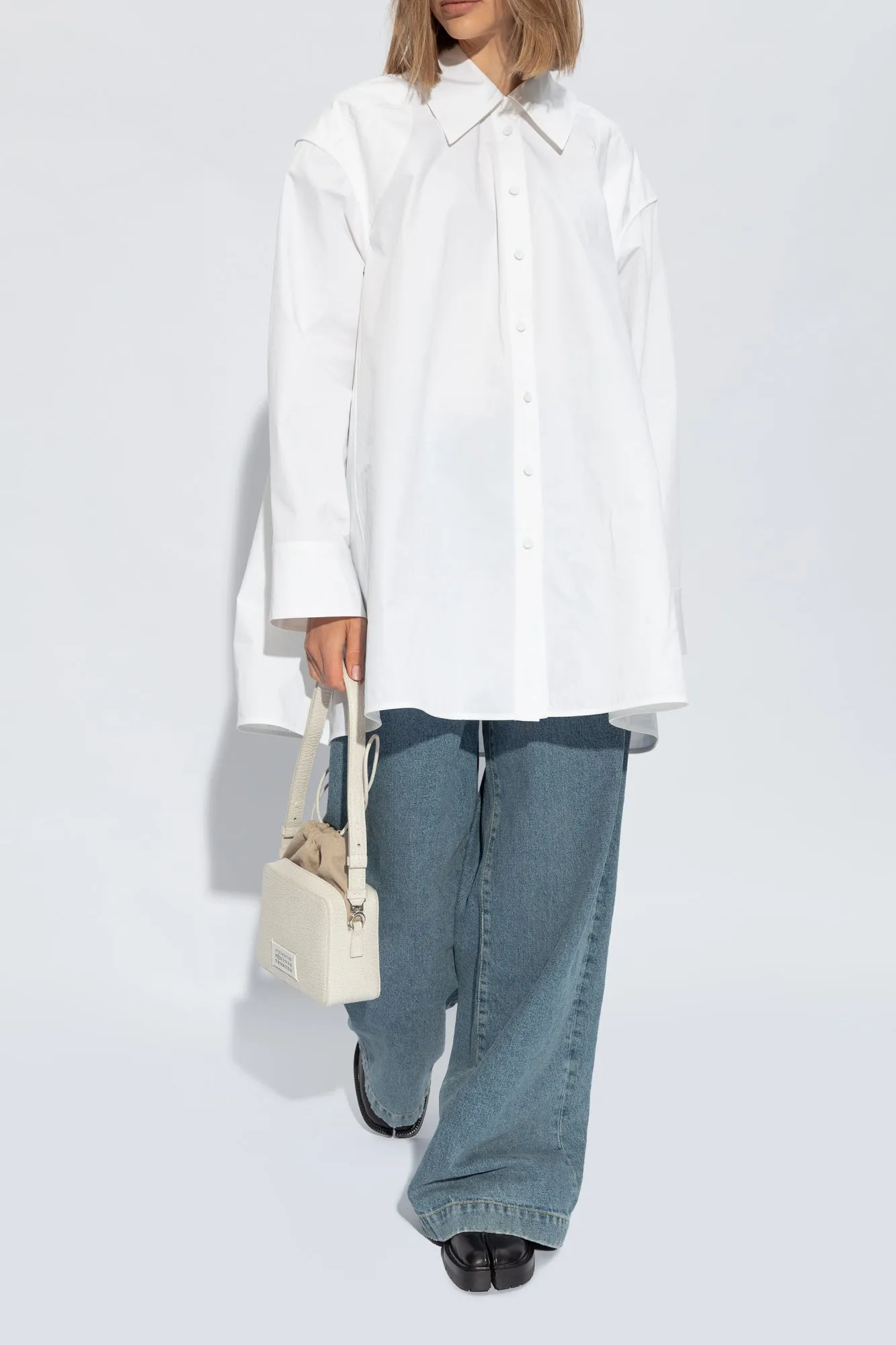 Maison Margiela Leather `tabi` Shoes