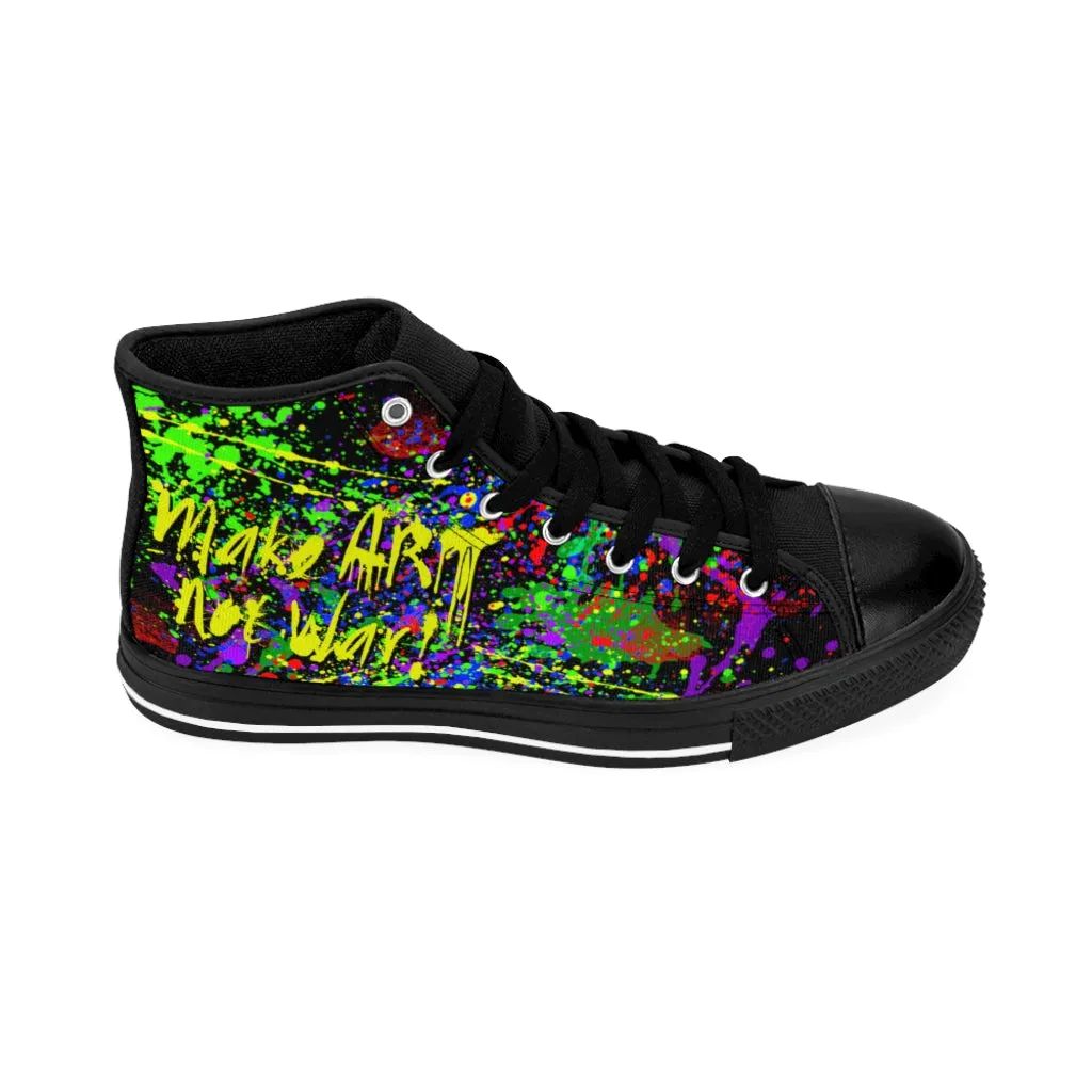 Make Art Not War - Paint - Women's High-top Sneakers