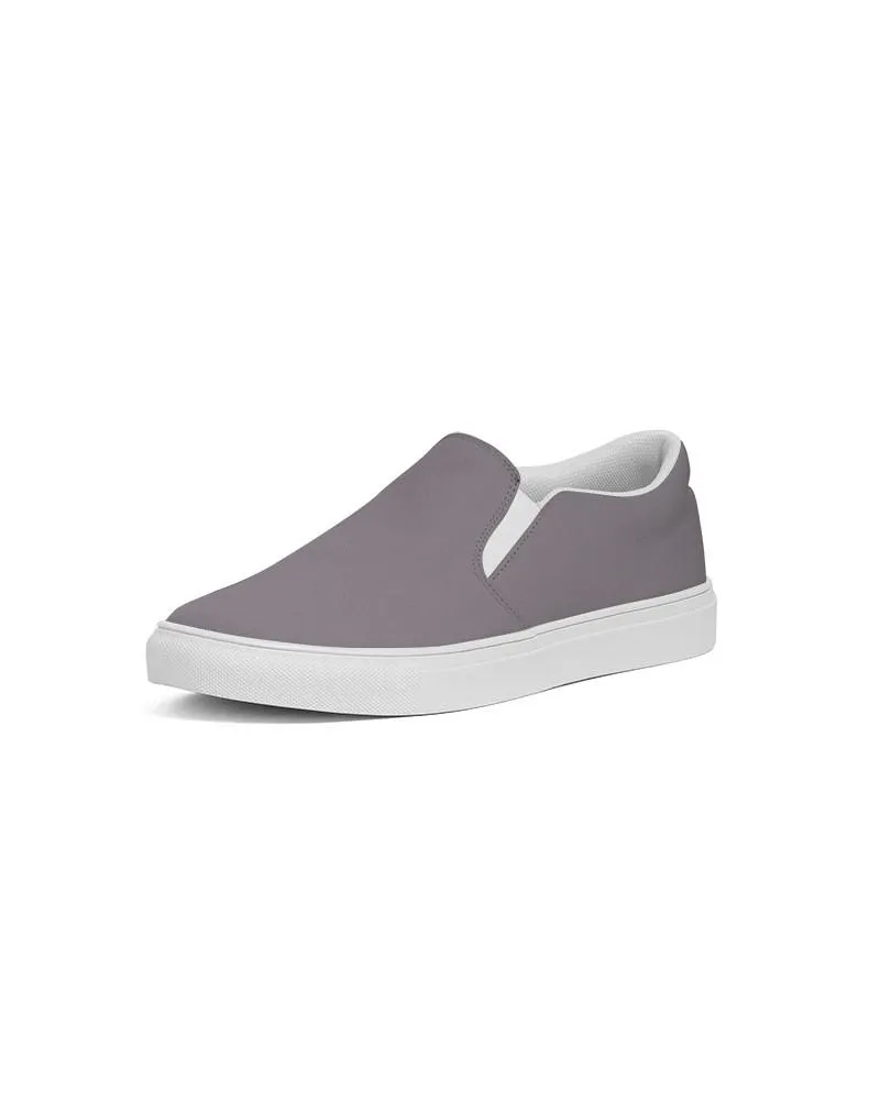 Medium Dark Magenta Gray Slip-On Canvas Sneakers | Men's | Medium Dark Pale Magenta Gray | C0M10Y0K60