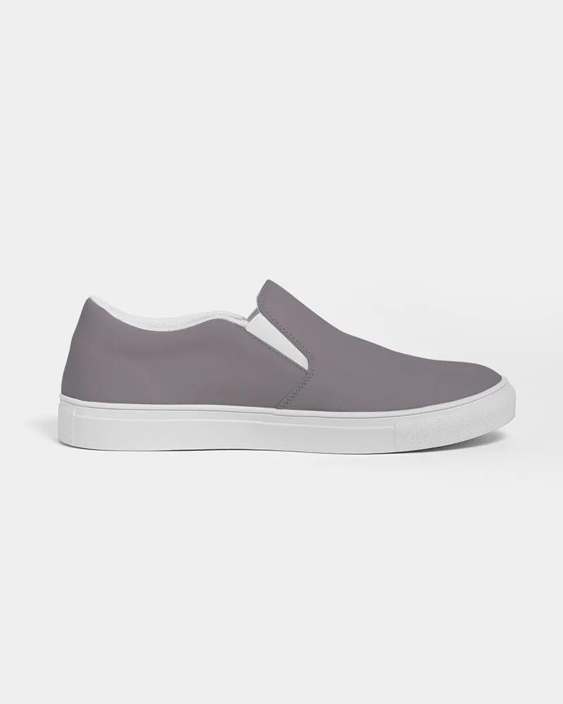 Medium Dark Magenta Gray Slip-On Canvas Sneakers | Men's | Medium Dark Pale Magenta Gray | C0M10Y0K60