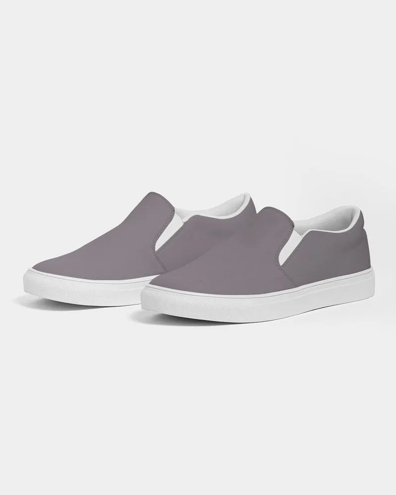 Medium Dark Magenta Gray Slip-On Canvas Sneakers | Men's | Medium Dark Pale Magenta Gray | C0M10Y0K60