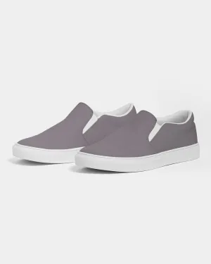 Medium Dark Magenta Gray Slip-On Canvas Sneakers | Men's | Medium Dark Pale Magenta Gray | C0M10Y0K60