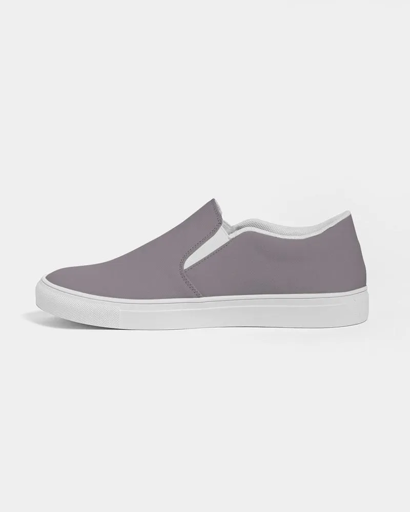 Medium Dark Magenta Gray Slip-On Canvas Sneakers | Men's | Medium Dark Pale Magenta Gray | C0M10Y0K60