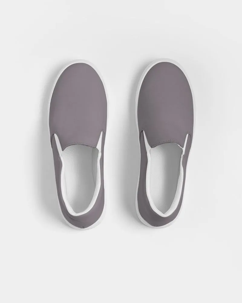 Medium Dark Magenta Gray Slip-On Canvas Sneakers | Men's | Medium Dark Pale Magenta Gray | C0M10Y0K60