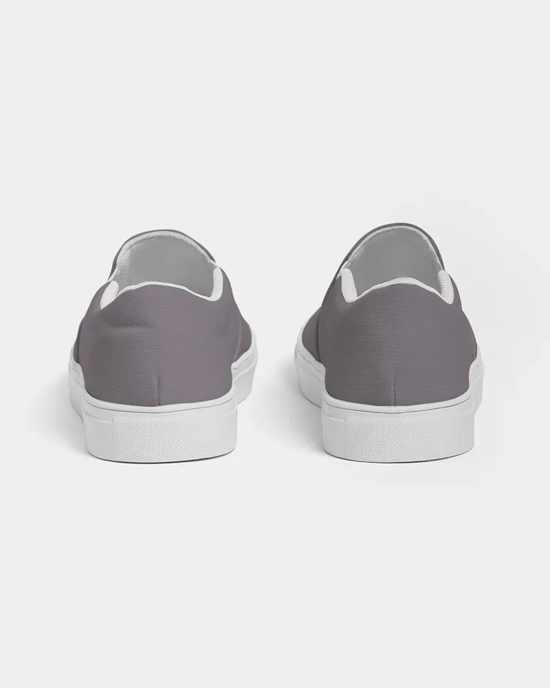 Medium Dark Magenta Gray Slip-On Canvas Sneakers | Men's | Medium Dark Pale Magenta Gray | C0M10Y0K60