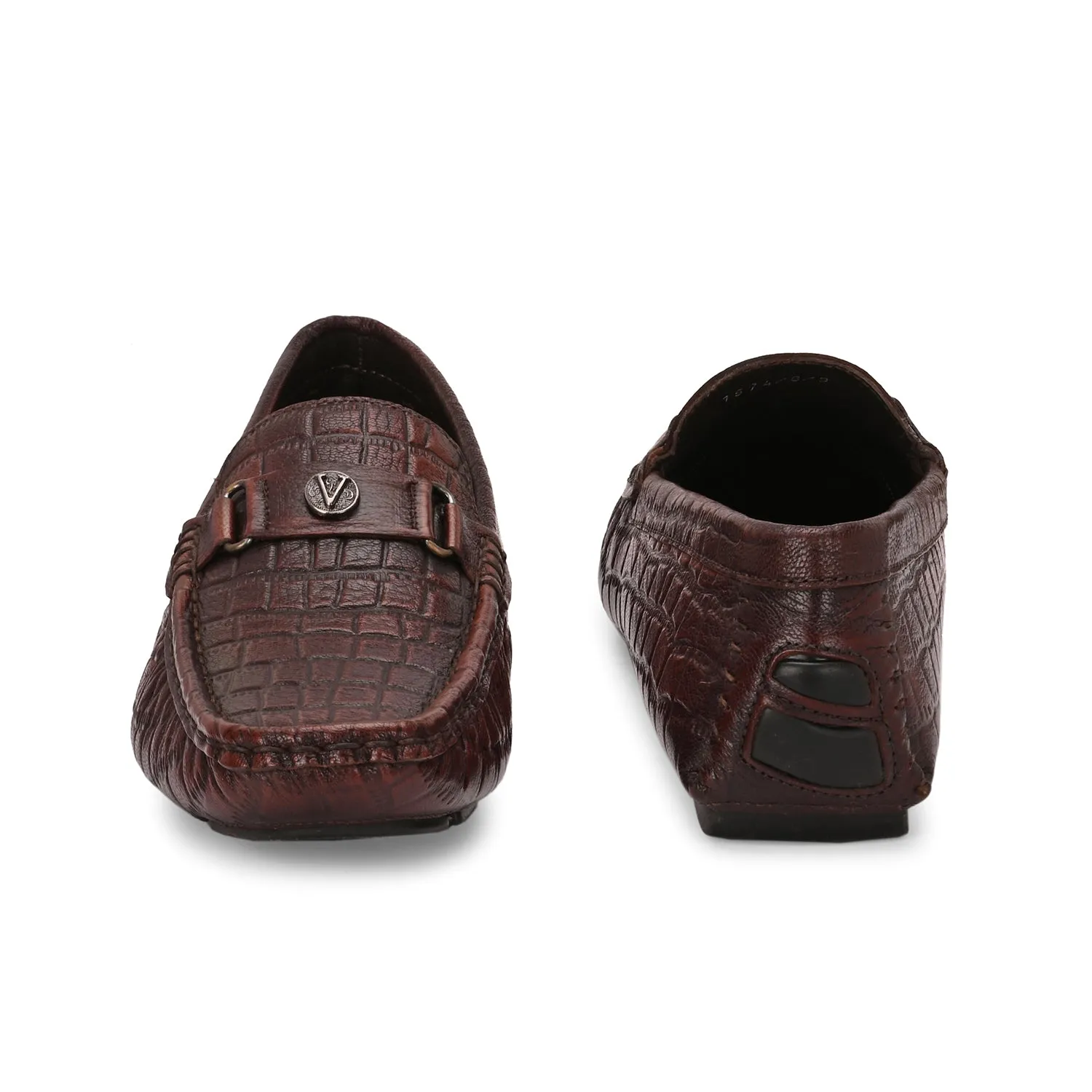 Men Premium Leather Brushoff Casual Slip On Driving Loafers (Romson-28-Brushoff)