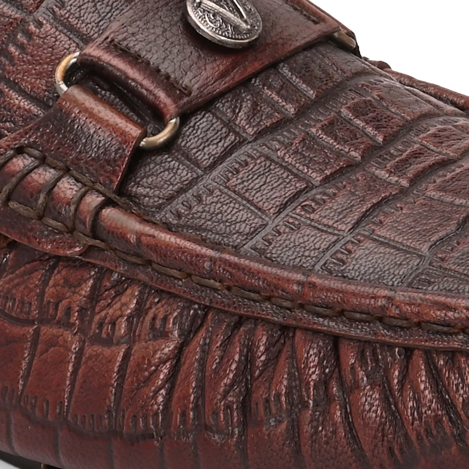 Men Premium Leather Brushoff Casual Slip On Driving Loafers (Romson-28-Brushoff)
