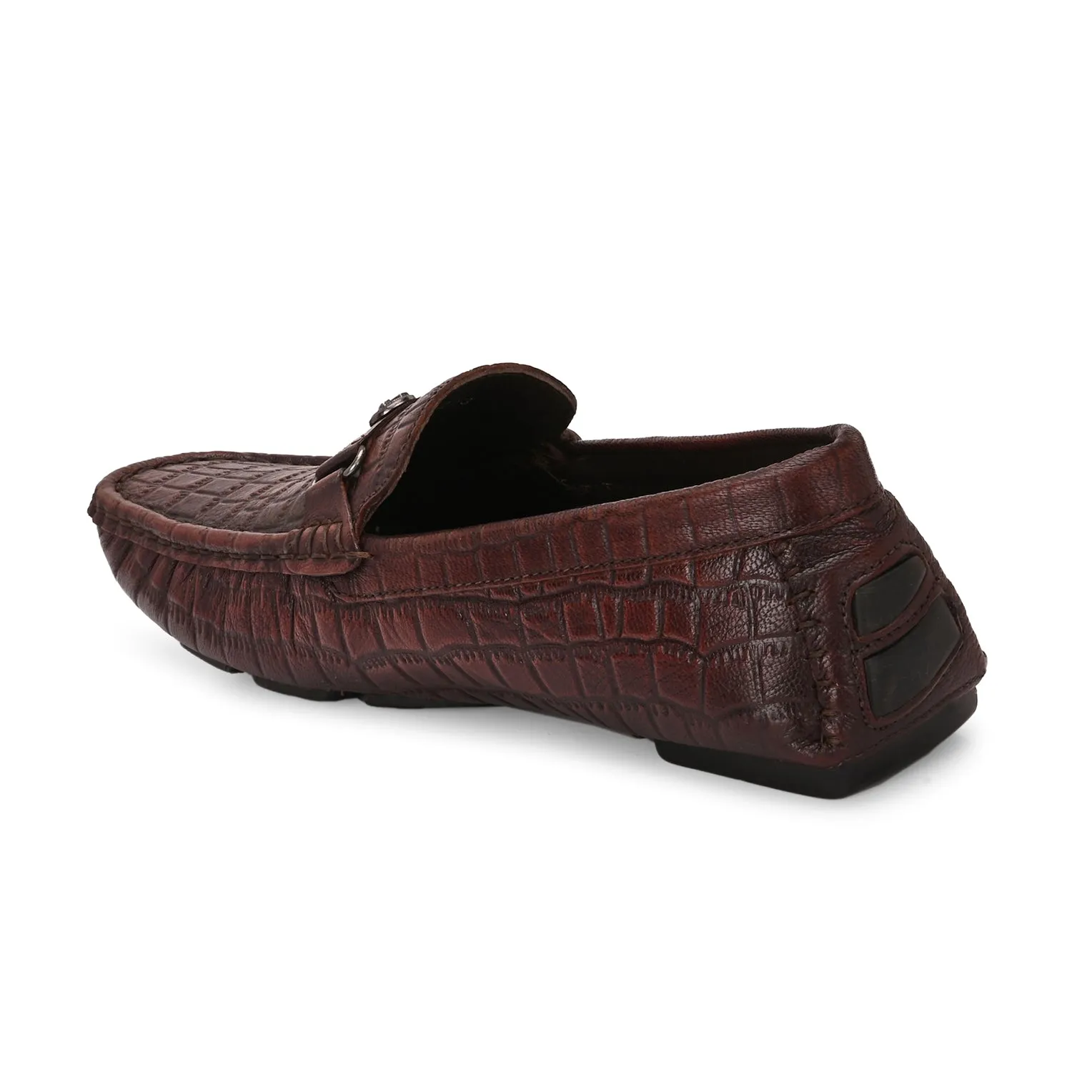Men Premium Leather Brushoff Casual Slip On Driving Loafers (Romson-28-Brushoff)