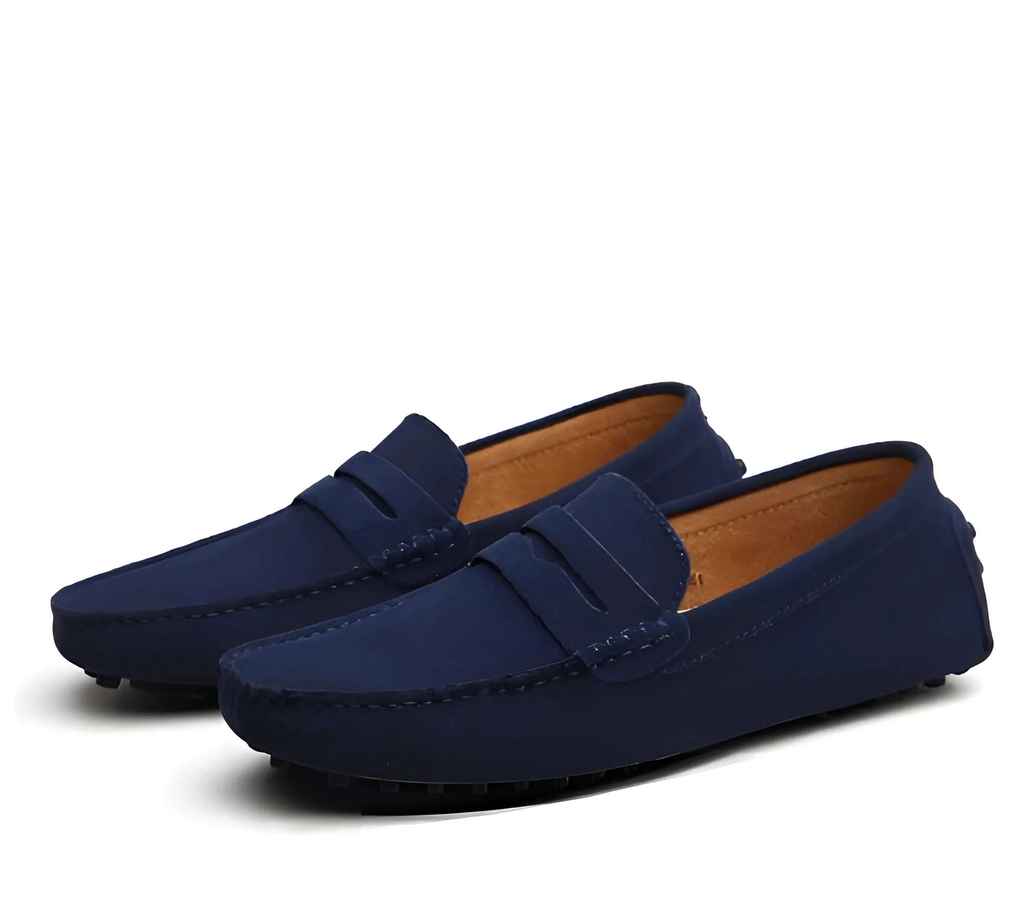 Men's Brown Suede Loafers - Comfortable Slip-On Driving Shoes