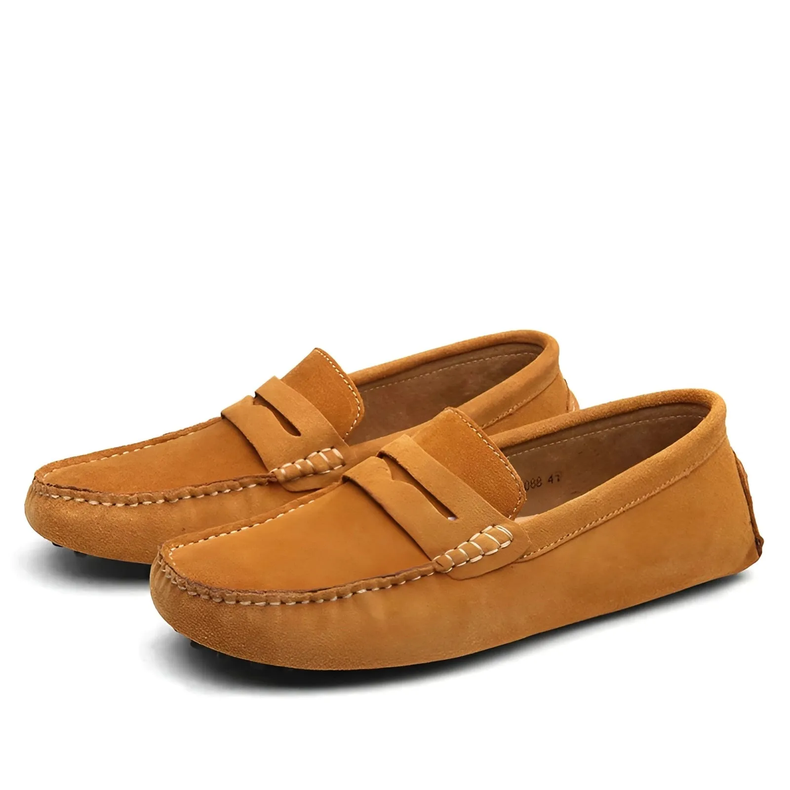 Men's Brown Suede Loafers - Comfortable Slip-On Driving Shoes