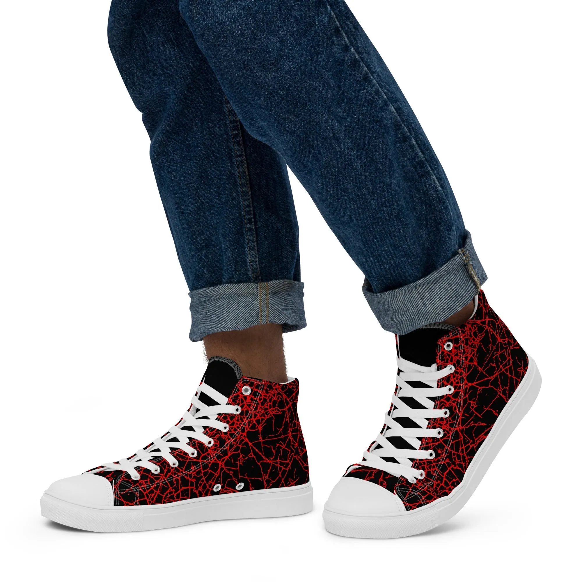 Men’s Red Crackle Sneakers