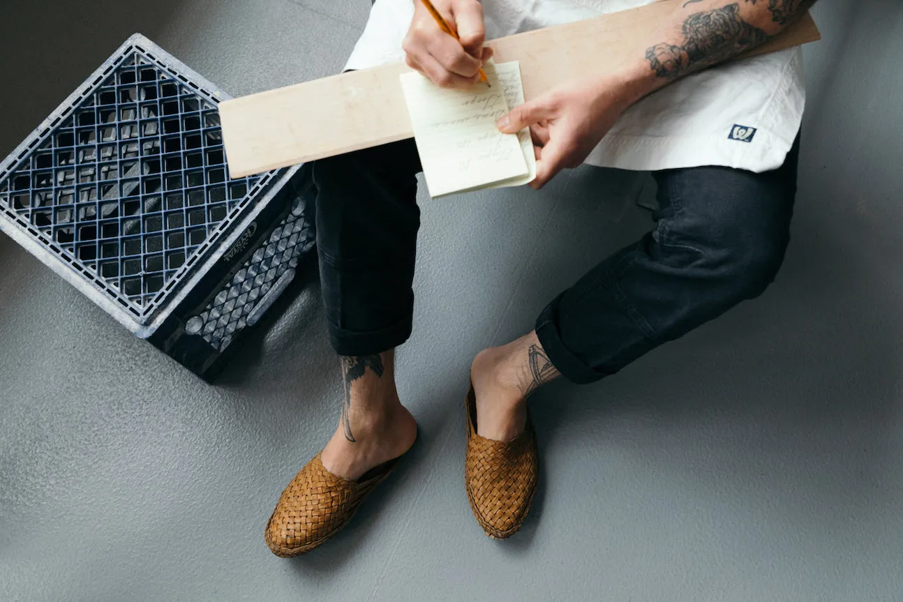 Men's Woven City Slide in Honey   No Stripes