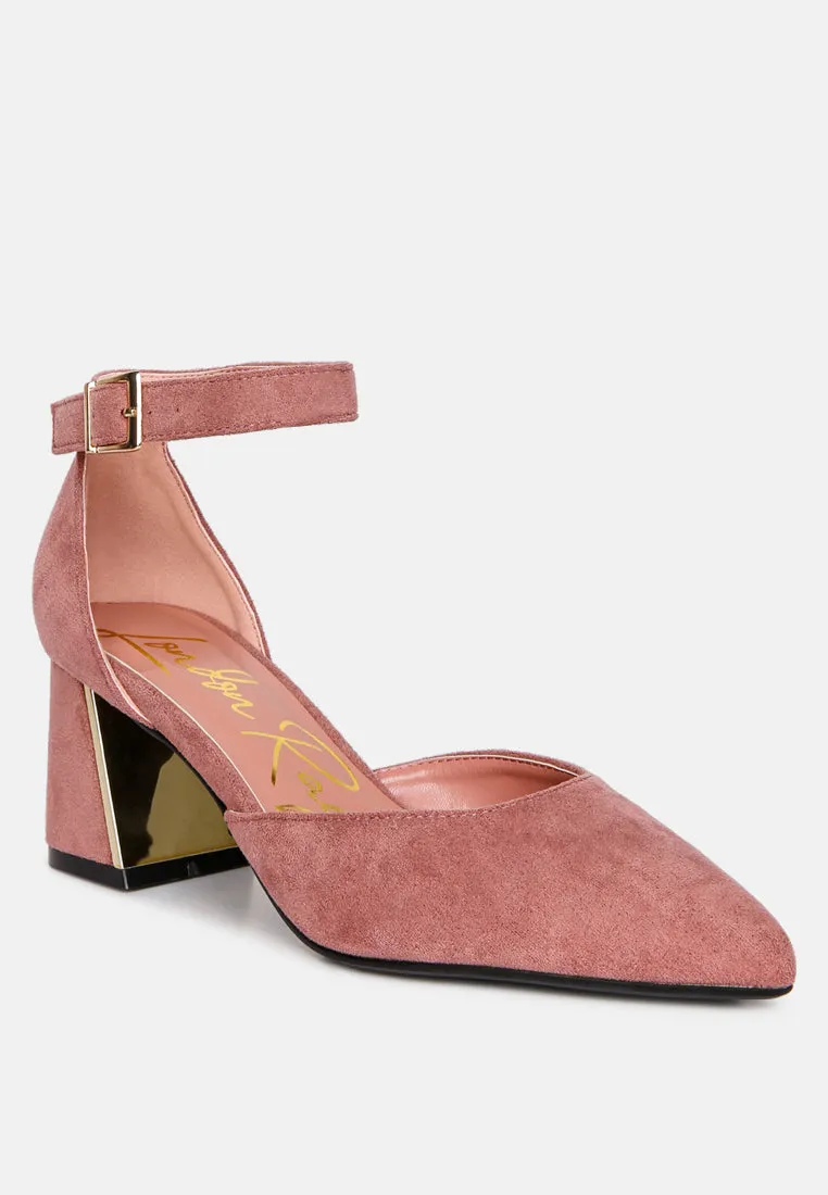 Metallic Accent Angle Heeled Sandals By MODE