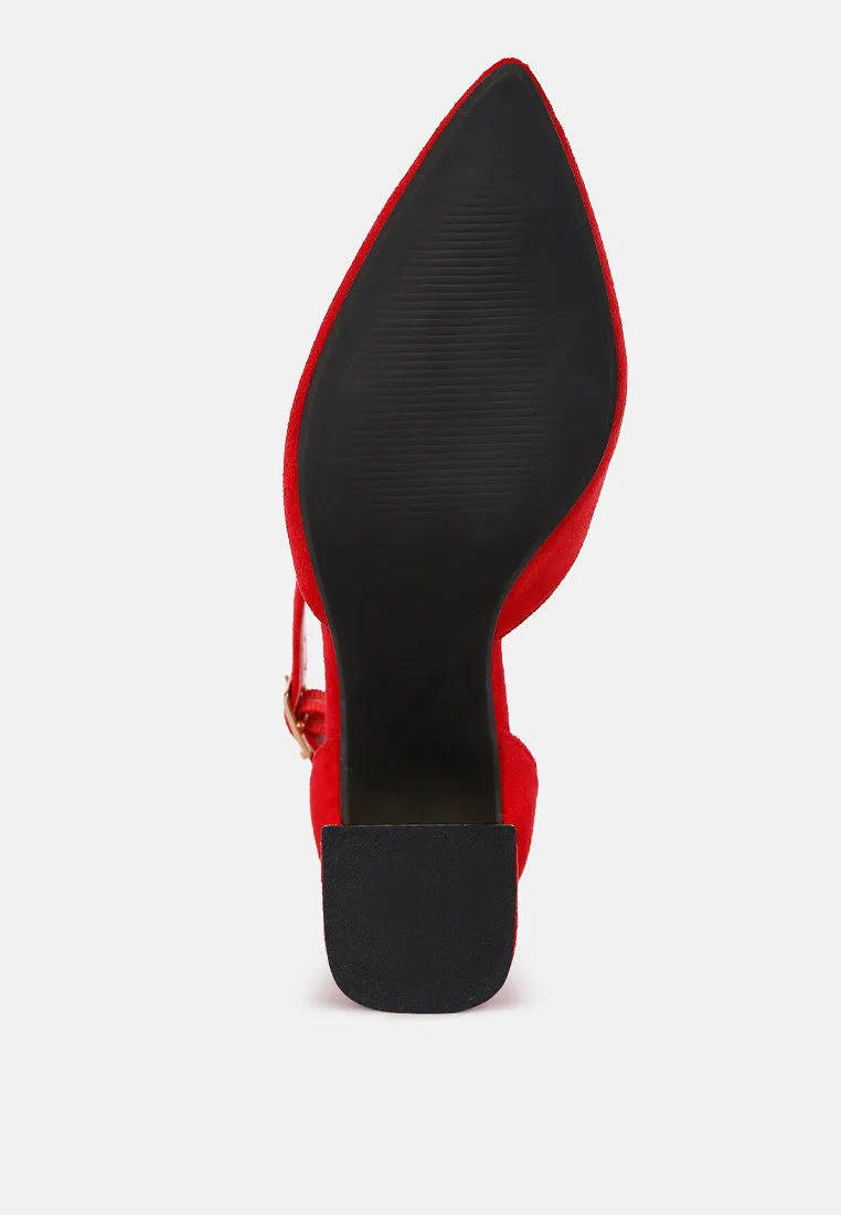 Metallic Accent Angle Heeled Sandals By MODE