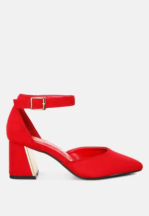 Metallic Accent Angle Heeled Sandals By MODE