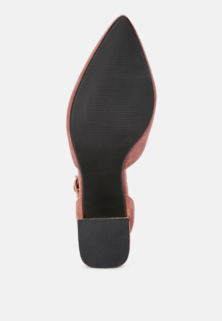 Metallic Accent Angle Heeled Sandals By MODE
