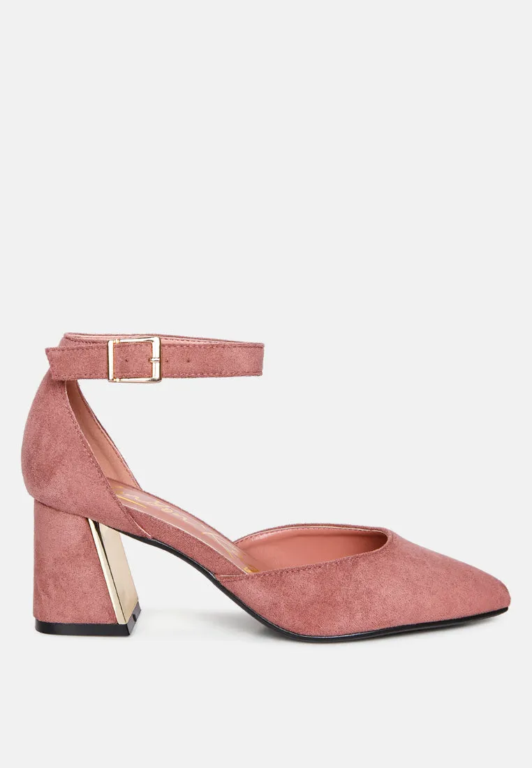 Metallic Accent Angle Heeled Sandals By MODE