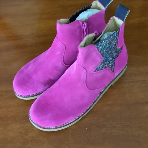 Mini boden Footwear Hot Pink Star Girls Boden Chelsea Boots size3 EU35/US3 NEW.