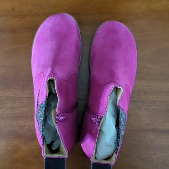 Mini boden Footwear Hot Pink Star Girls Boden Chelsea Boots size3 EU35/US3 NEW.