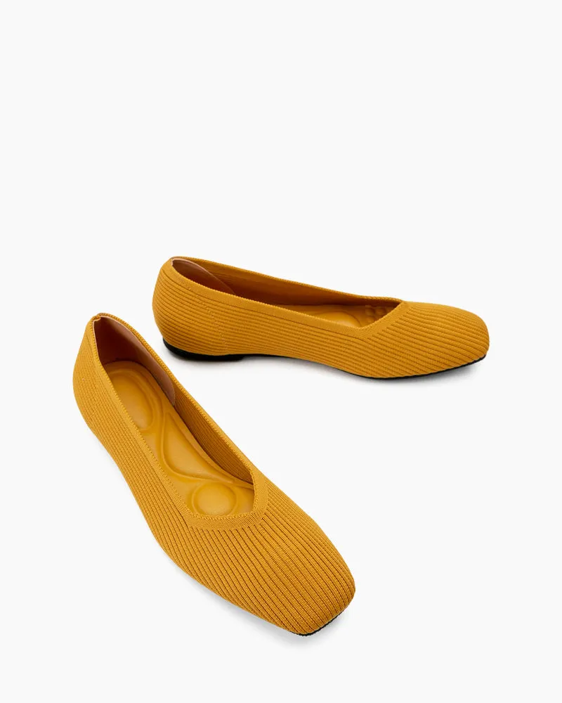 Minimalist Solid Color V-Cut Ballet Flats