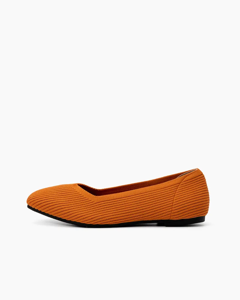 Minimalist Solid Color V-Cut Ballet Flats