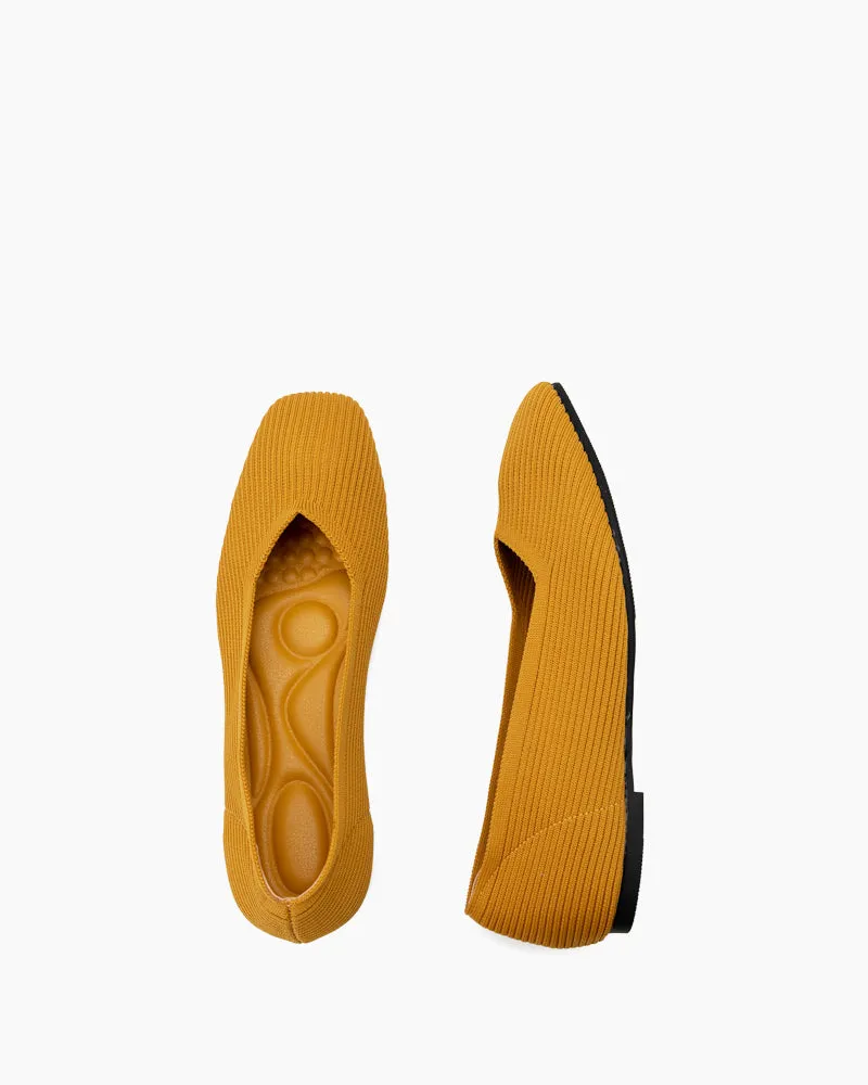 Minimalist Solid Color V-Cut Ballet Flats