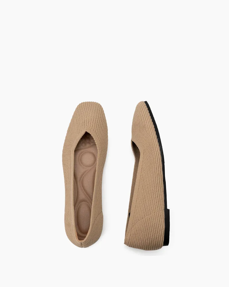Minimalist Solid Color V-Cut Ballet Flats