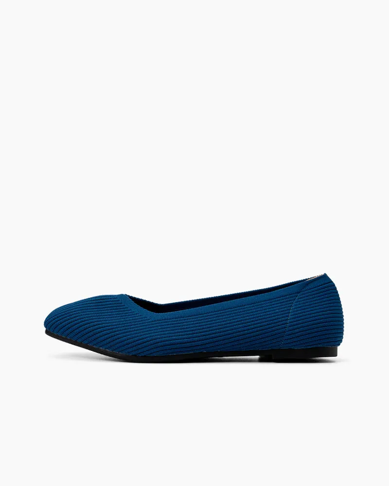 Minimalist Solid Color V-Cut Ballet Flats