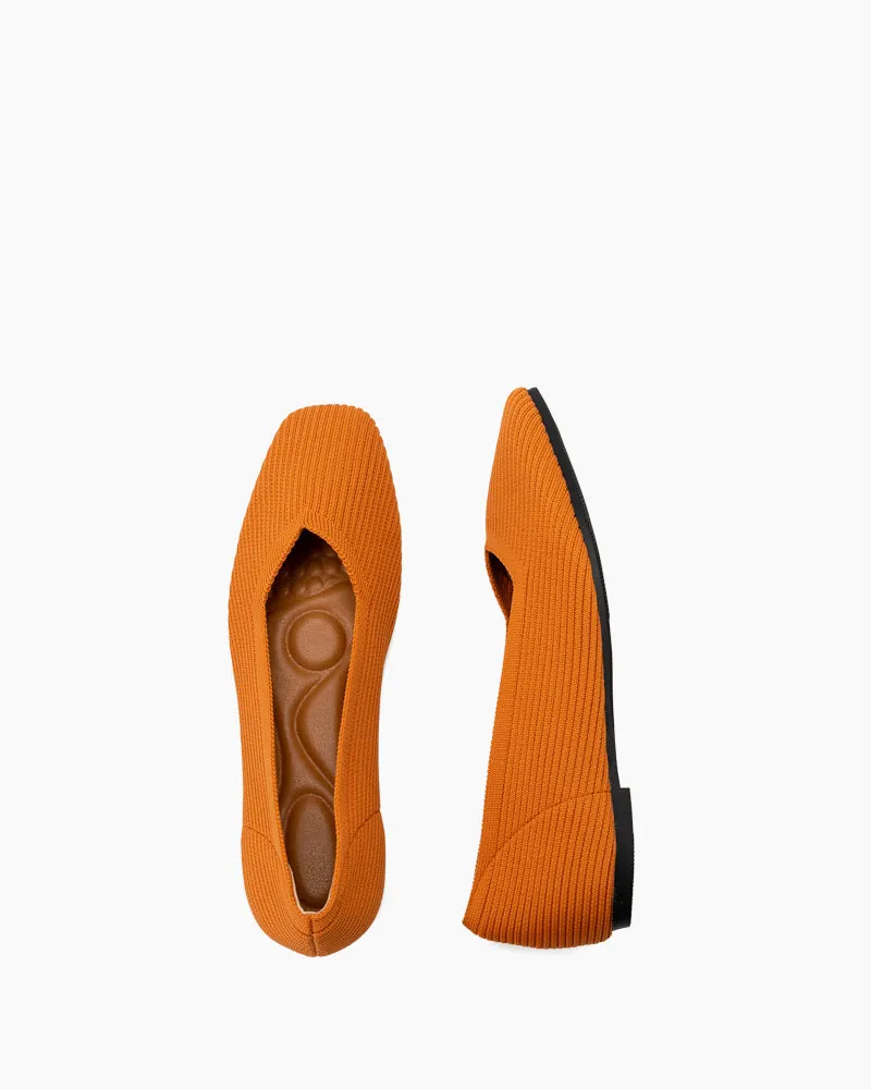 Minimalist Solid Color V-Cut Ballet Flats
