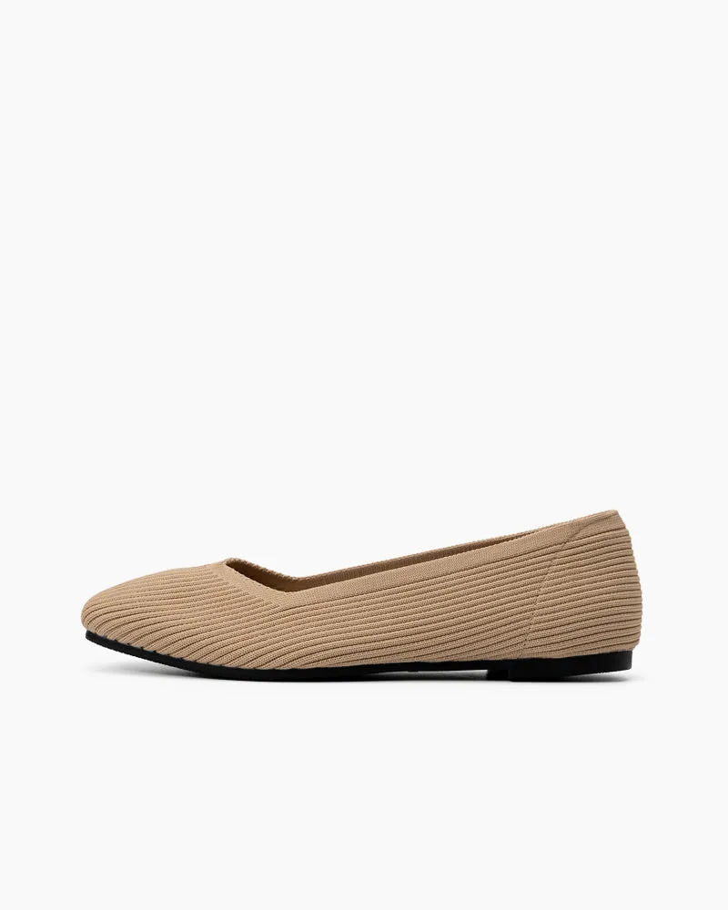 Minimalist Solid Color V-Cut Ballet Flats