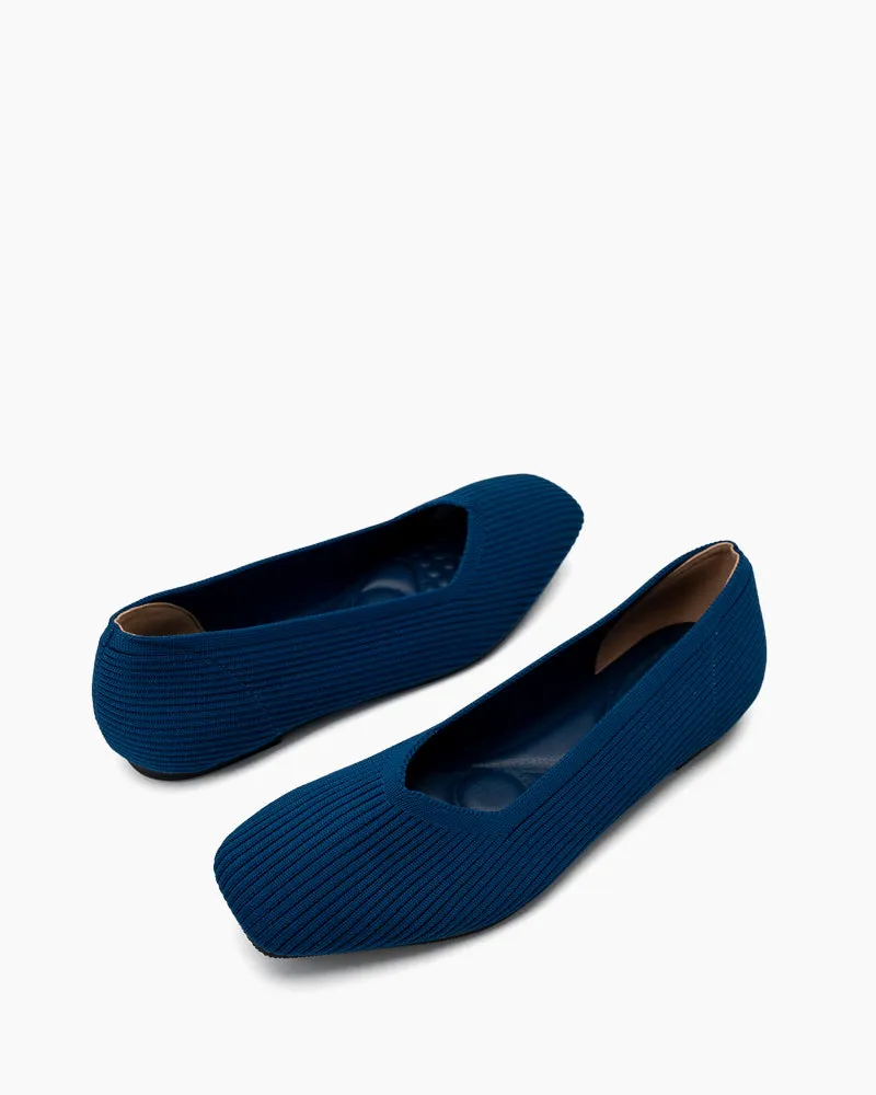 Minimalist Solid Color V-Cut Ballet Flats