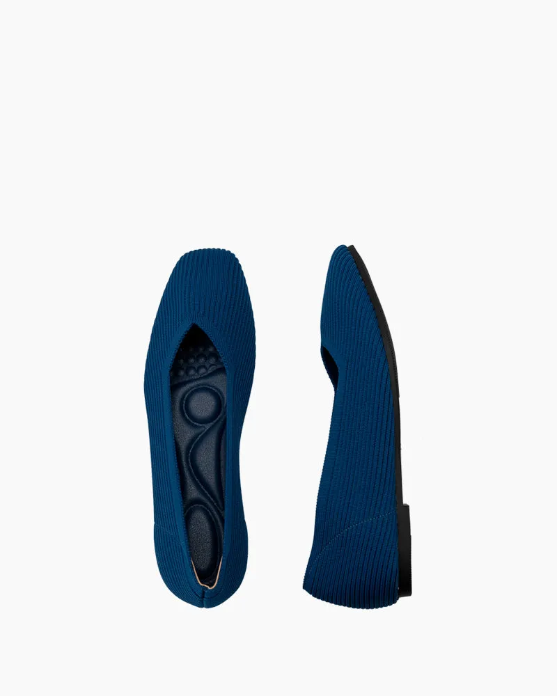 Minimalist Solid Color V-Cut Ballet Flats
