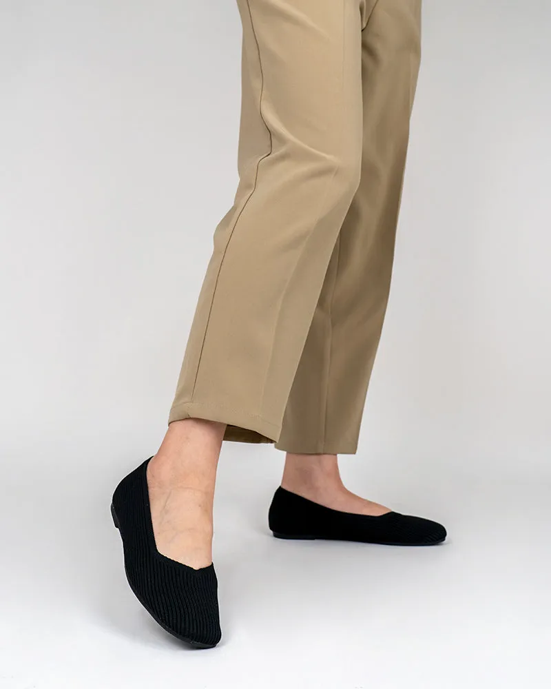 Minimalist Solid Color V-Cut Ballet Flats