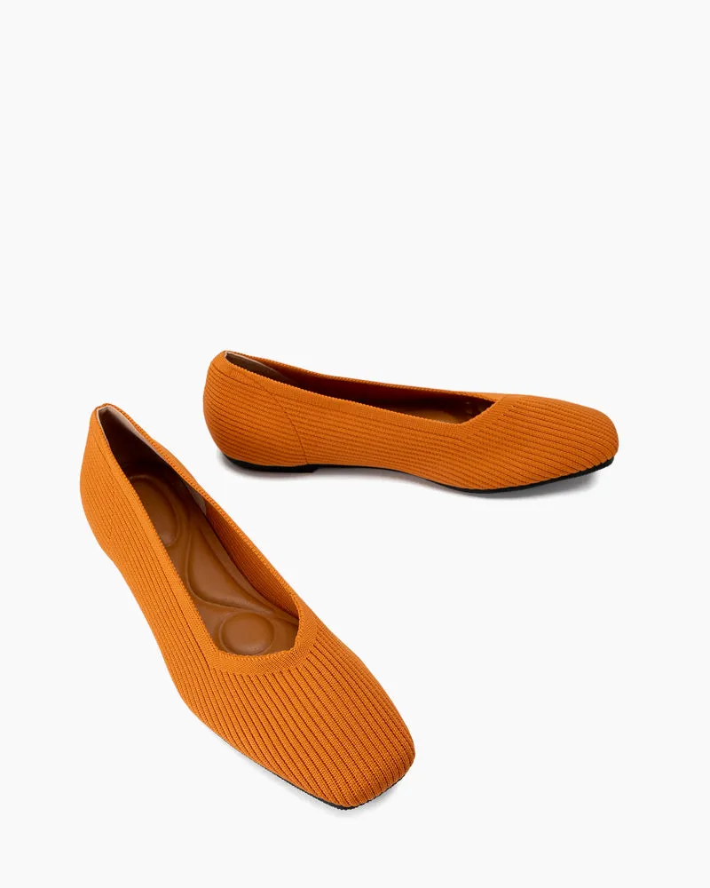 Minimalist Solid Color V-Cut Ballet Flats