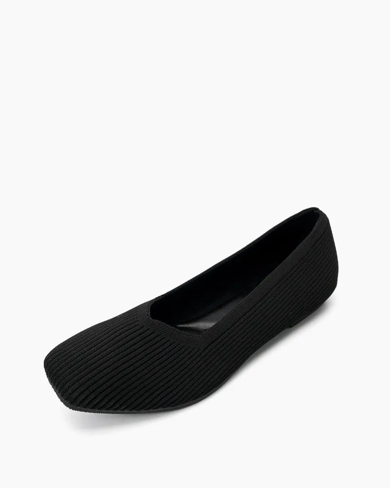 Minimalist Solid Color V-Cut Ballet Flats