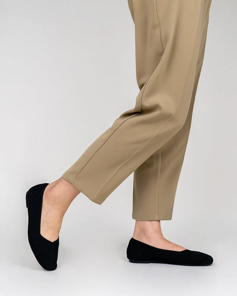 Minimalist Solid Color V-Cut Ballet Flats