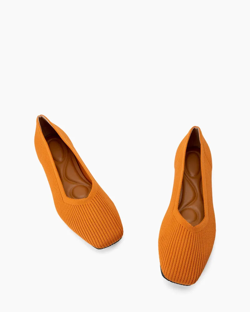 Minimalist Solid Color V-Cut Ballet Flats