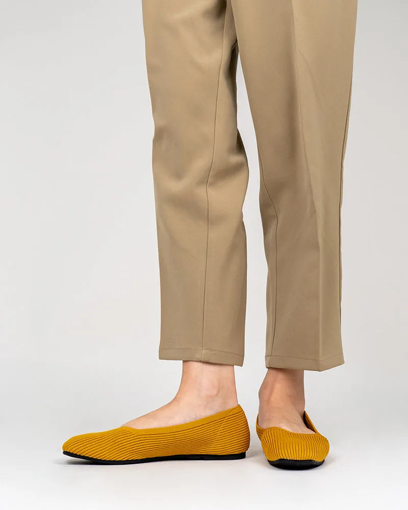 Minimalist Solid Color V-Cut Ballet Flats