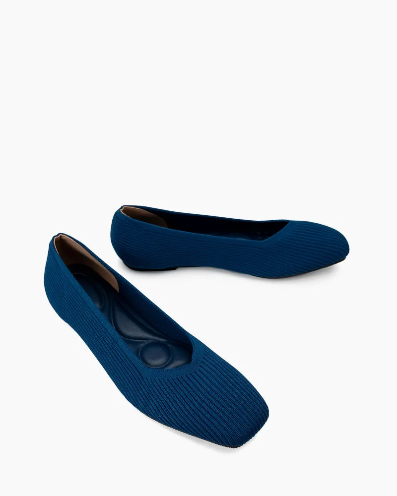 Minimalist Solid Color V-Cut Ballet Flats