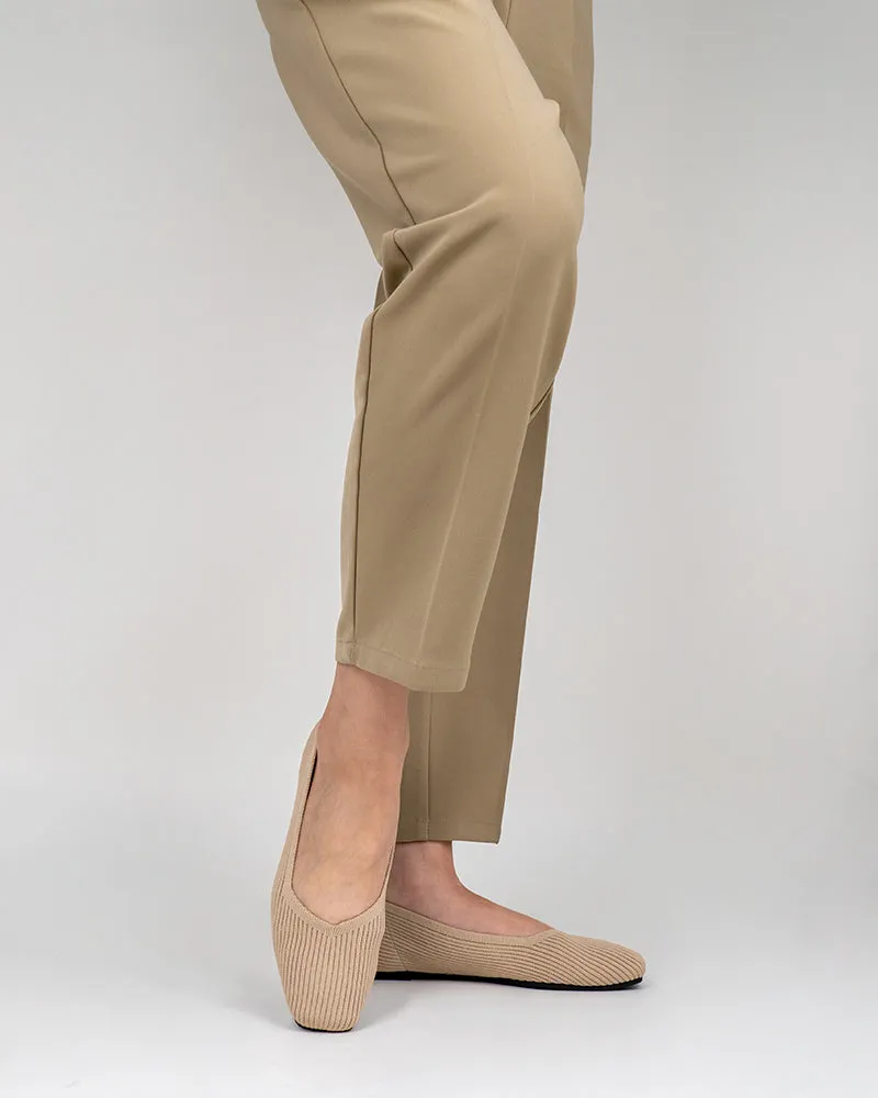Minimalist Solid Color V-Cut Ballet Flats