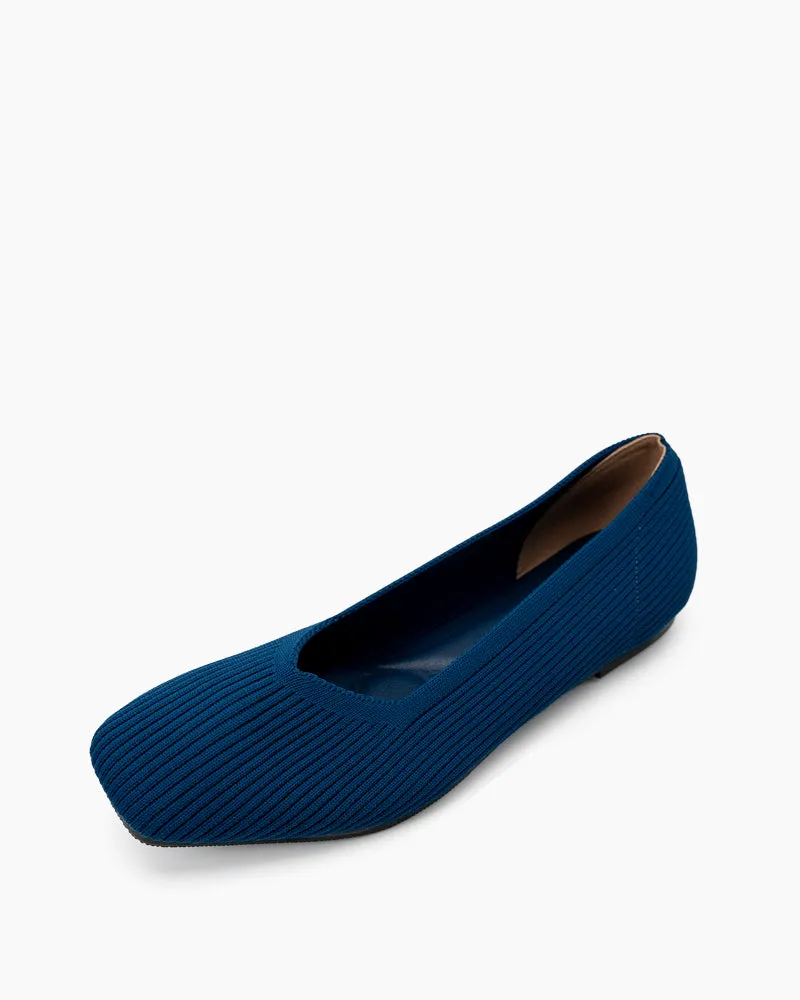 Minimalist Solid Color V-Cut Ballet Flats