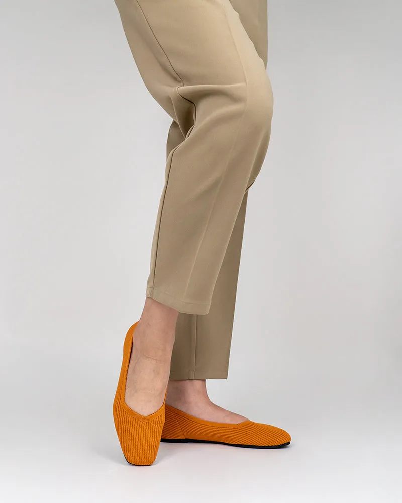 Minimalist Solid Color V-Cut Ballet Flats